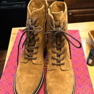 Tory Burch combat boots, brown, size 8.5